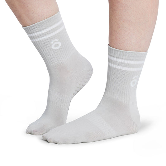 ÔWEAR 運動條紋皮拉提斯防滑襪 - 灰狼色