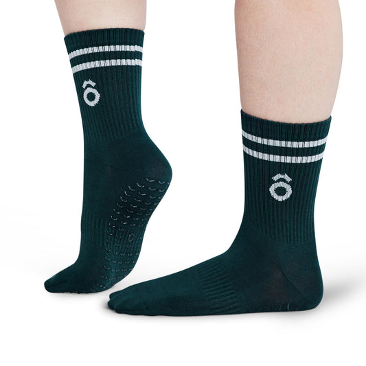 ÔWEAR 運動條紋皮拉提斯防滑襪 - 森林綠